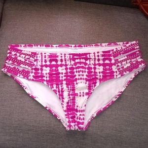 Time & Tru | Tie Dye Fuschia & White Bikini Bottom Size 1X - 16W-18W Swim Suit